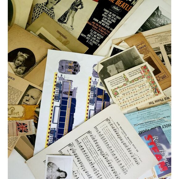 HUGE Bulk Ephemera Lot Of 150 Pcs Victorian Vintage Photos Maps Ads Movie INVRMZ - Picture 7 of 15